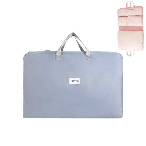 7-in-1 Travel Storage Bags, Large Capacity Travel Bag with Visibility Mesh Hooks, Durable Multi-Layer Classified Compression Bags, Machine Washable and Waterproof (Gray-A)