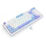 Teclado Mecânico Gamer Redragon Gloria Pro RGB Branco e Azul compacto Switch Bumblebee