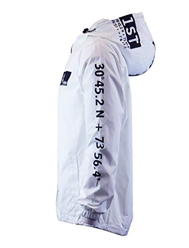 Image of Screenshotbrand Lightweight Hooded Water Resistant Windbreaker - Zip-up Fashion Map Print Rain Jacket
