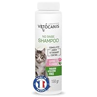 Vetocanis|Katzenshampoo|Trockenshampoo in Pulverform|Reinigt überschüssiges Sebum und Schmutz |Mit Talkum|Katzen Fellpflege|Unter Tierärztlicher Kontrolle Formuliert | Hergestellt in Frankreich | 150g