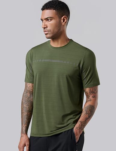 Image of 5 Pack Men's Active Quick Dry Crew Neck T Shirts | Athletic Running Gym Workout Short Sleeve Tee Tops Bulk