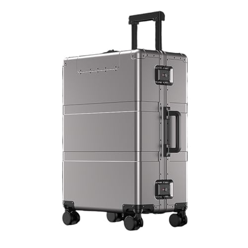 Luggage 20" 24" Inch Luggage Full Aluminum Magnesium Alloy Boarding Box Large Capacity Business Trolley Case Rolling Suitcase Carry on Luggage(Gray,24Inches)