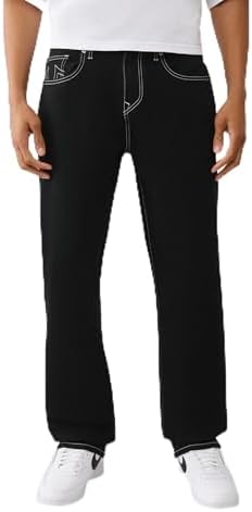 True Religion Men's Bobby Single Needle No Flap Baggy Jeans, 2sb