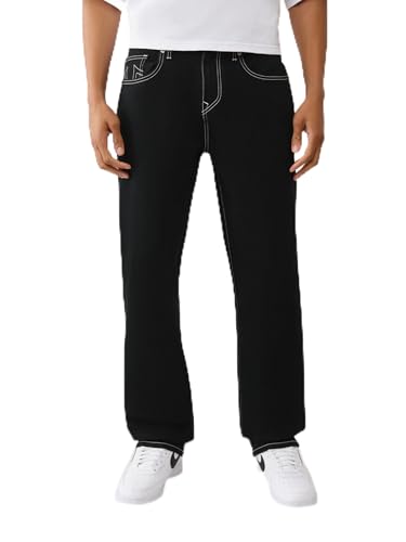 True Religion Men's Bobby Single Needle No Flap Baggy Jeans, 2sb