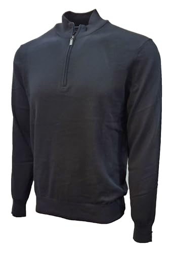 Greg Norman Men's All-Season Quarter Zip Sweater (US, Alpha, Medium, Regular, Regular, Black (BLK))3