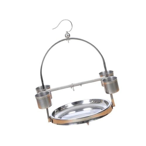 Parrot Play Stand Bird Cage Rack Stainless Steel Tabletop Bird Stand Pet Parrot Playstand for Lovebird Conures Lorikeet Macaw, 32 x 50 cm
