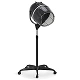 BarberPub 1000W Hooded Hair Bonnet Dryer with Stand, Height Adjustable Floor Standing Rolling Base, Beauty Salon Equipment with 360° Rotation VHD08 (Black)