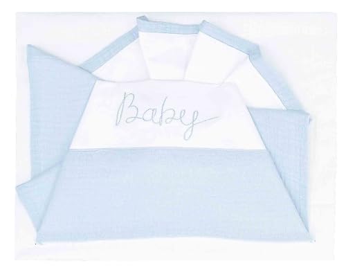 Andy & Helen® Juego de 3 Piezas: encimera, sábana Bajera Ajustable y Funda de Almohada, 100% algodón, Color Azul