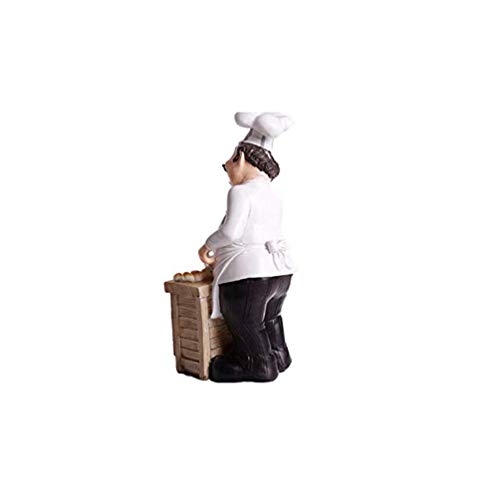 Estatua Decorativa Chef Cortando Pan Resina 3D miniatura 2