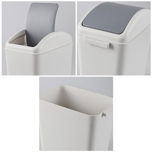 Caneca de basura plástica 4.5 galones con tapa basculante gris miniatura 3