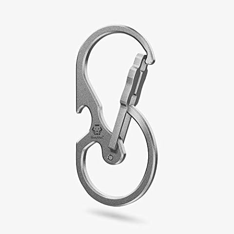 RovyVon (Upgraded) Utility U8 Keyring Carabiner Titanium, Carabiner Clip, Quick-Release EDC Multifunctional Tool with Bottle Opener Key Holder for Camping Hiking Travelling (Gray) Cover