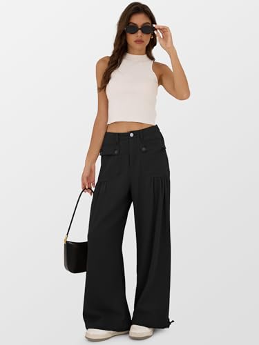 ANRABESS Women's Baggy Jeans 2025 Fashion Mid Rise Tie Ankle Wide Leg Harem Palazzo Denim Pants with Pockets2