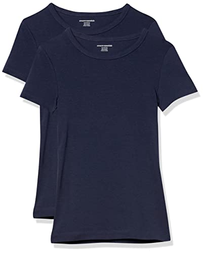 Image of Amazon Essentials Women's Slim-Fit Short-Sleeve Crewneck T-Shirt, Pack of 2