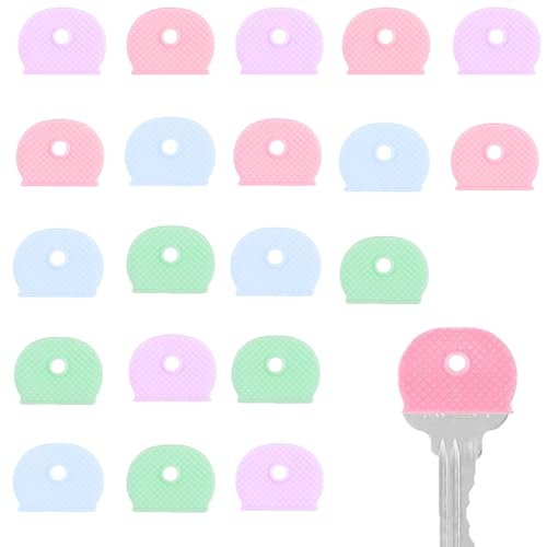 Silikon-Schlüsselabdeckungen, Schlüssel-Identifikations-Aufsätze für Zuhause und Büro, bunte Schlüsselkappen für einfache