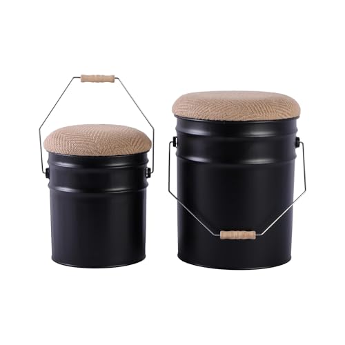 Leitmotiv Stool Set Buckets Black – Stylish and Portable Leitmotiv Stool Set Buckets Black – Stylish and Portable