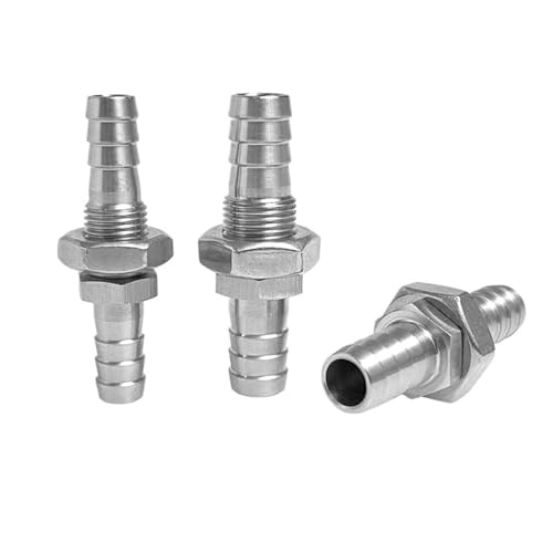 Accesorios de tubería de acero inoxidable 304 para mangueras de agua con unión pasamuros 14mm 5