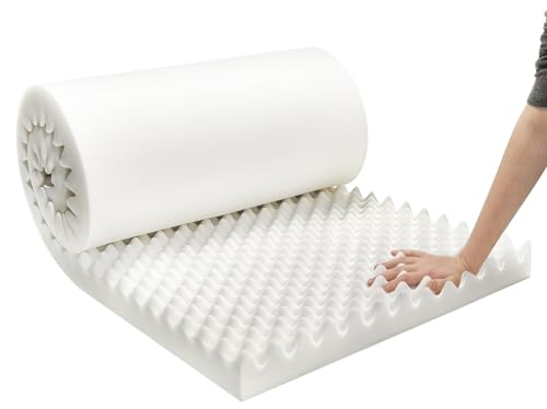 CRAURU 72 * 24 * 3 Inch Egg Crate Foam Padding Pressure-Relieving High-Density Upholstery Foam for Air Circulation Cuttable Cushion Pad for Sofa Chair Hospital