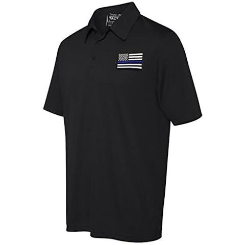 Polo - Embroidered Thin Blue Line American Flag (XX-Large) Cover