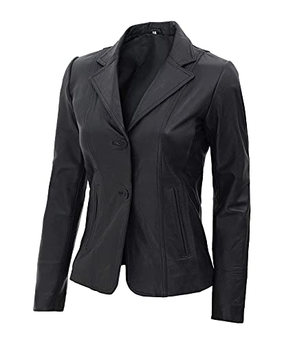 Image of Women Leather Jacket - Genuine Lambskin Leather Jacket for Womens