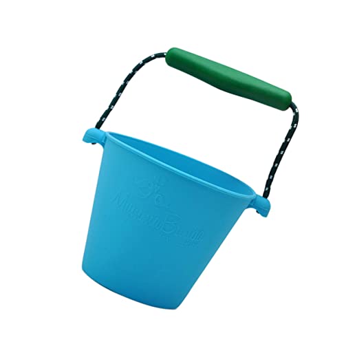 Cabilock Secchiello Silicone Per Ragazzo Ragazza Secchio Multiuso Per Spiaggia e Attività Outdoor Blu Manico Colore Casual