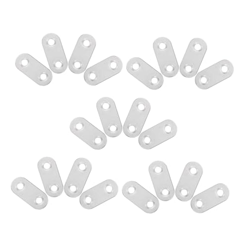 FUNOMOCYA 20個 ステンレス製直扁支架 ネジ付き 家具補強ブラケット キャビネット 衣類収納 書棚用固定具 多用途簡単取付け