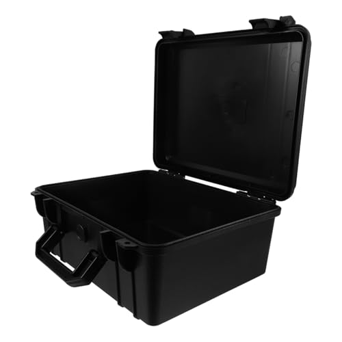 ibasenice Mallette à Outils Vide en Plastique PP Robuste, Caisse à Outils Portable et Verrouillable pour Bricolage et Voyage, Boîte de Rangement avec Coins...