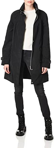 Calvin Klein Womens Long Packable Anorak, Black, Large