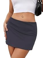 Danysu Dehnbarer Mini-Skorts, mittlere Taille, Rock mit Shorts, Seitenschlitz, 2025, Sport, tägliches Ausgehen, dunkelgrau M