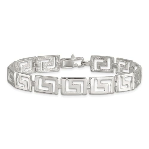 Sterling Silver Greek Key Bracelet 7.5' Gift for Women, AFJ-QG-QG1683-7.53
