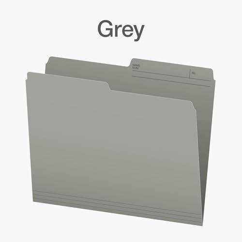Pendaflex File Folders, 1/2 Cut Tab, Letter Size, Gray, Durable Paper Stock, 100/Box, Ideal for Office/Home/School File Organization, Made in Canada image 1