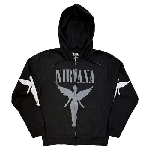 Rock Off officially licensed products Nirvana In Utero Mono Band - Sudadera con capucha y cremallera, Gris, XX-Large