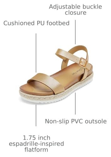 Image of DREAM PAIRS Women's Open Toe Ankle Strap Espadrille Casual Flatform Platform Wedge Sandals