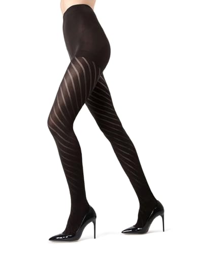 MeMoi Spiral Opaque Control Top Tights