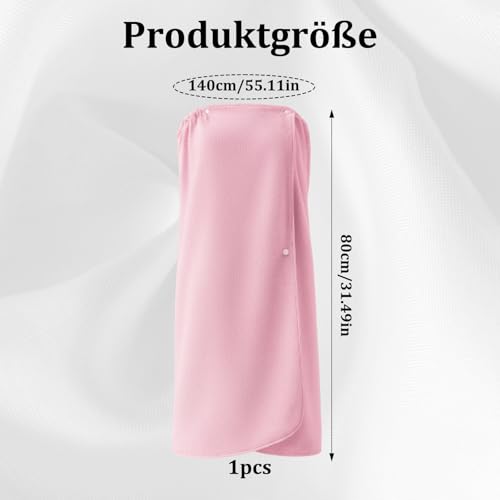 ZexJpr Saunahandtuch, Handtuchkleid Damen, Sauna Handtuch, Multifunktions Badetuch Damen, Pink, Ideal für Sauna, Spa, Fitness und Reisen, Geeignet für Herbst Winter Wärme