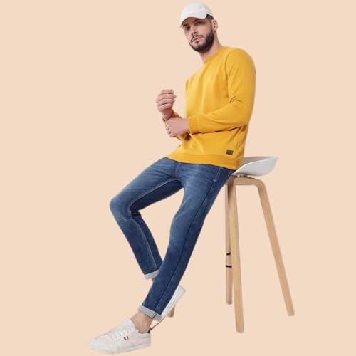 Image of Sweat Shirts for Men | Cotton Fleece Blend Fabric | Round Neck Style with Full Sleeve Sweatshirt for Men