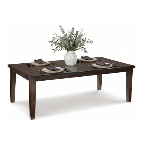 Image of Signature Design by Ashley Haddigan Traditional Rectangular Dining Extension Table, Seats up to 8, Dark Brown