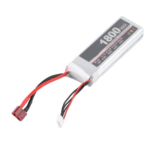 Batterie LiPo 11,1 V 3S 1800 mAh Dilwe avec prise en T pour hélicoptère RC