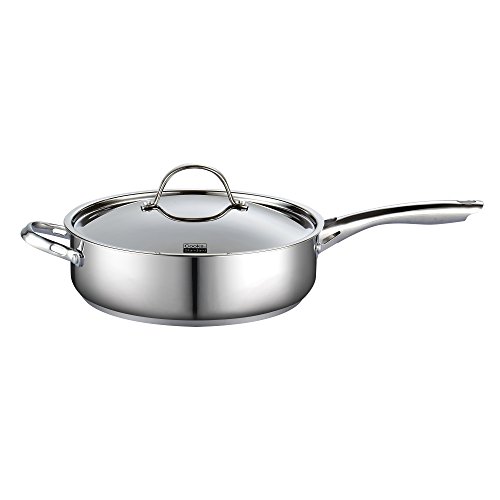 Cooks Standard Classic Stainless Steel Deep Lid 5 Quart/11-Inch Saute Pan, 5 Quart, Silver #TOP1