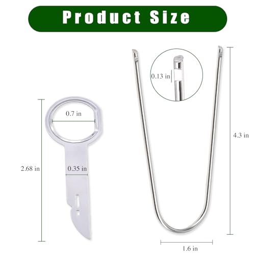 Image of 4 PCS U-Shaped Car Radio Removal Pry Tool and Radio Removal Tool Key, Stainless Steel Automotive Radio Removal Tools, for Disassembly of Most Car Audio Frequency Converter