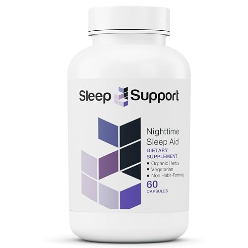 SleepSupport - Helps Promote Calm and Relaxation - Organic Ashwagandha, Hops, Passion Flower, Valerian Root, Magnesium, Melatonin, Glycine, L-Theanine, L-Tryptophan - 60 Capsules