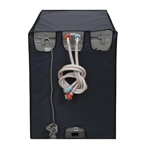 Image of Zerfa Waterproof, Dust-Proof, Sun-Proof Top Load Fully Automatic Washing Machine Cover Fit and Suitable for All Brands Universal Cover - Grey (Dimensions: 59 x 59 x 86 cm)