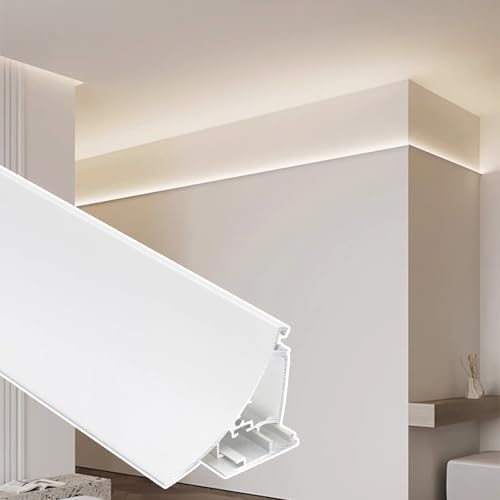 Elitix Led Indirect Lighting Cove Molding for Trim Edge, 3.3ft / 1m Plaster Led Channel Diffuser...