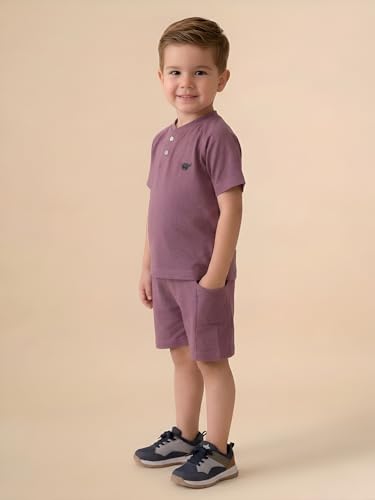 Image of POLKA TOTS 100% Pure Cotton T-Shirt and Shorts Combo For Boys | Summer Dress & Beach Wear for Boys and Toddlers | Breathable Premium Fabric Co-Ord Set Kids | Relaxed Fit Casual Summer Outfit for Kids