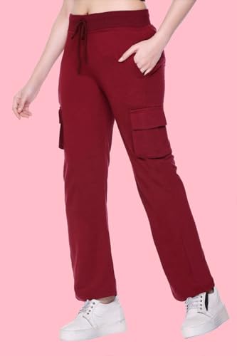 Image of White Moon Women's 4 Pocket Cargo Joggers for Gym - Comfortable Track Pants for Women, Cotton Jogger Combo Pack of 2, Ideal Track Pants for Women, Cargo Joggers for Everyday Wear