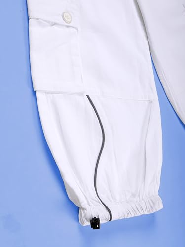 Image of KiddoPanti Girls Cotton Knit Solid Parachute Pant with Cargo Pocket
