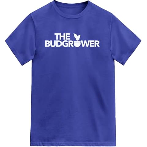 The Bud Grower | Light Weight T Shirt | Ultra Soft & Breathable Cotton | Medium | All-in-One Grow Tent Kit's & Supplies (Blue) Cover