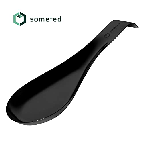 Someted STH028 Stainless Steel Spoon Rest-Spatula Ladle Holder Set Of 2 Stainless Steel Utensil Spoon Rest Holder Brushed Finish Dishwasher Safe-Serving Cooking Modern Black thumb #7