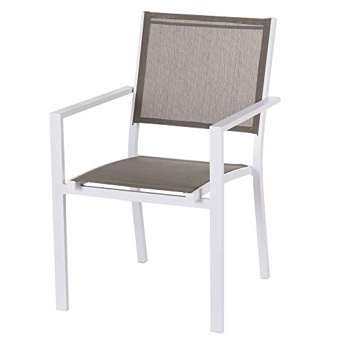 Silla apilable para jardín de Aluminio marrón Garden - LOLAhome
