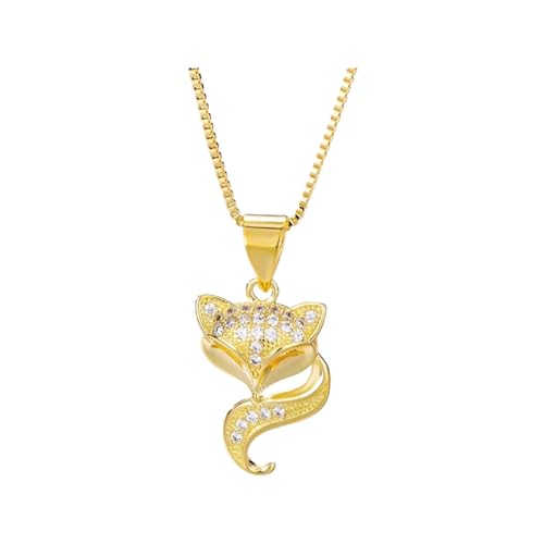 Feng Shui, Collar De Zorro De Plata De Ley 925 para Mujeres Y Hombres, Colgante De Circón, Gargantilla De Animal, Collar con Inicial De Oro para Niña, Joyería para Mujer, Therian
