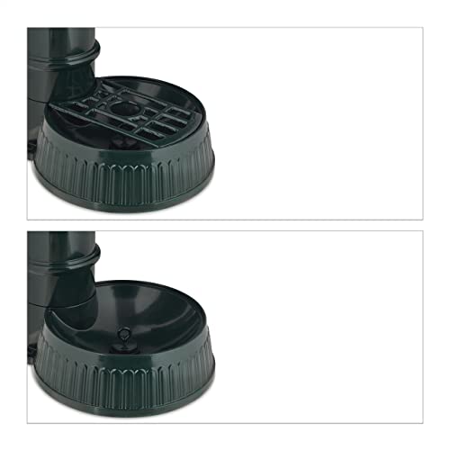 Relaxdays Free Standing Water Fountain, Antique-Style, Nostalgia, Garden, Patio, Faucet, Basin, HxWxD: 72 x 26 x 31 cm, Dark Green